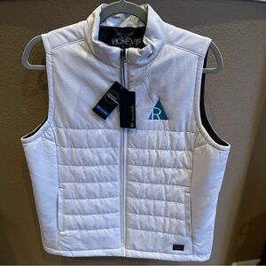 NWT Travis Mathew Heathered Gray Vest Size Medium Grey Puffer Quilted Full Zip